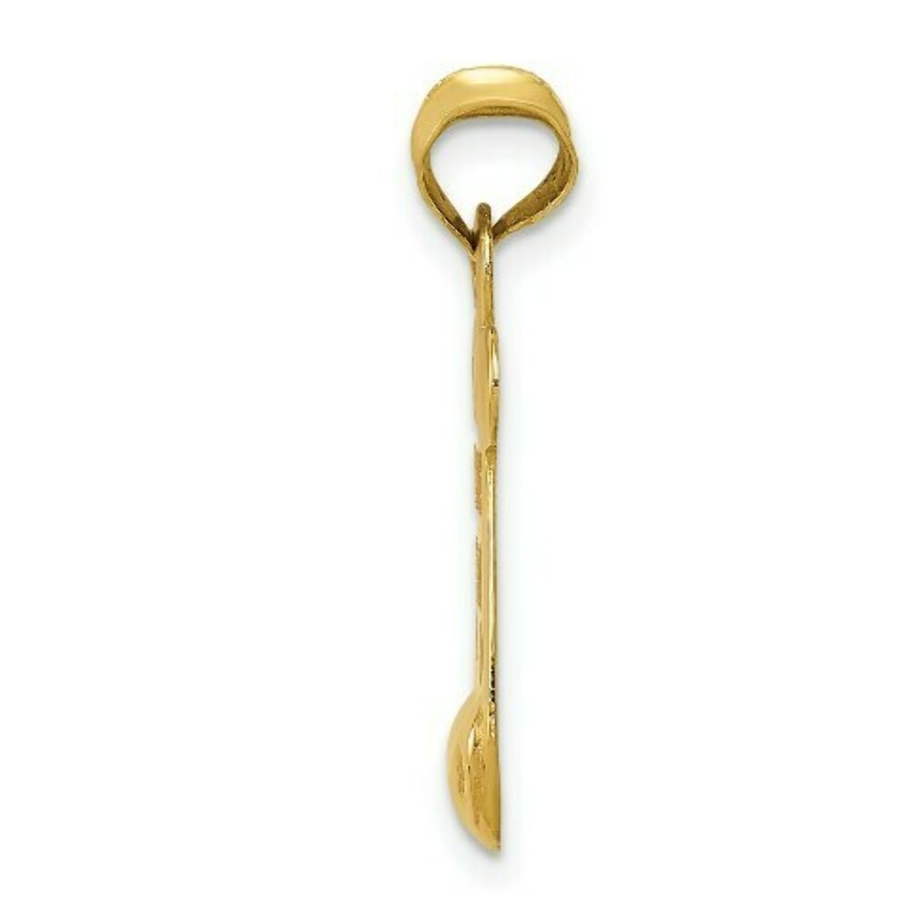 14k Yellow Gold Polished/Textured I LOVE YOU Pendant