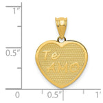 Load image into Gallery viewer, 14k Yellow Gold Polished Te Amo Heart Pendant
