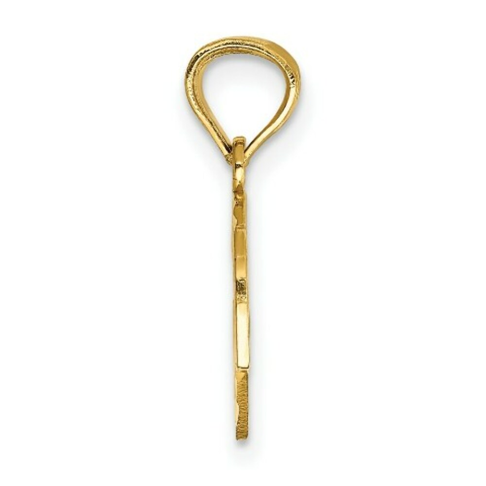 14K Yellow Gold Diamond-cut Break Apart Best Friend Heart Pendant