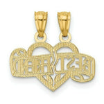Load image into Gallery viewer, 14K Yellow Gold Diamond-cut Break Apart Best Friend Heart Pendant

