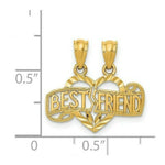 Load image into Gallery viewer, 14K Yellow Gold Diamond-cut Break Apart Best Friend Heart Pendant
