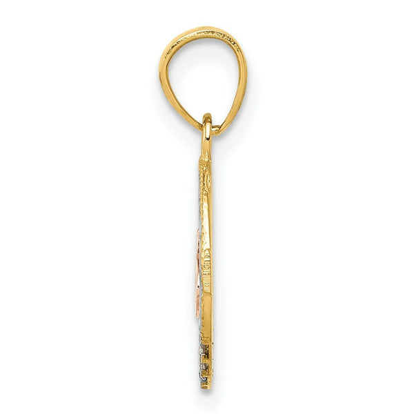 14k Two-tone Gold CZ 15 Anos Pendant