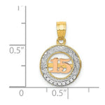Load image into Gallery viewer, 14k Two-tone Gold CZ 15 Anos Pendant
