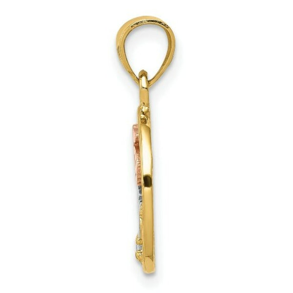 14k Two-tone Gold CZ 15 Anos Pendant