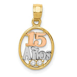 Load image into Gallery viewer, 14k Two-tone Gold CZ 15 Anos Pendant
