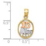 Load image into Gallery viewer, 14k Two-tone Gold CZ 15 Anos Pendant
