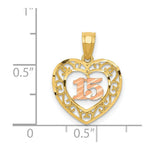 Load image into Gallery viewer, 14K Yellow Gold Two-tone Diamond-cut 15 Pendant
