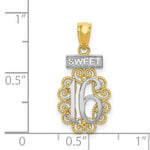 Load image into Gallery viewer, 14K Two-tone Gold with Rhodium Sweet 16 w/Filigree Pendant
