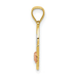Load image into Gallery viewer, 14k Tri-Color Yellow &amp; Rose Gold Diamond-cut #1 Mother in Heart with Rose Pendant
