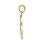 Load image into Gallery viewer, 14k Yellow &amp; Rose Gold Diamond-cut Mom in Heart Pendant
