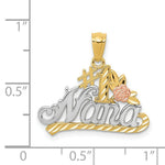 Load image into Gallery viewer, 14k Yellow &amp; Rose Gold Diamond-cut #1 Nana with Rose Pendant
