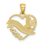 Load image into Gallery viewer, 14K Two-tone Gold with Rhodium CZ #1 Daughter Heart Pendant
