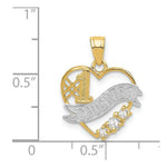 Load image into Gallery viewer, 14K Two-tone Gold with Rhodium CZ #1 Daughter Heart Pendant
