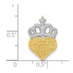 Load image into Gallery viewer, 14K Two-tone Gold with Rhodium Polished Daddy's Little Girl Heart Chain Slide
