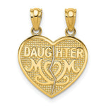 Load image into Gallery viewer, 14k Yellow Gold Satin &amp; Polished Daughter Mom Break Apart Heart Pendant
