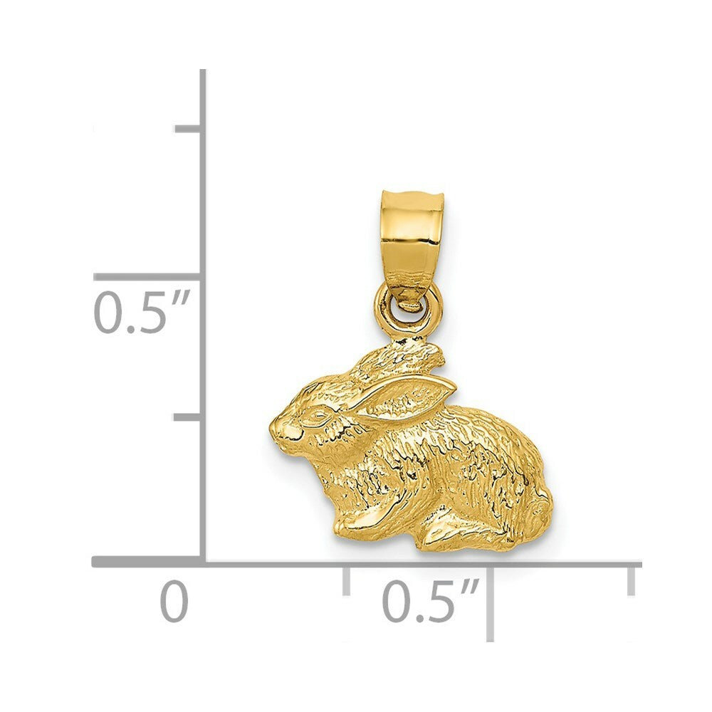 14K Yellow Gold Polished Rabbit Pendant