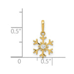 Load image into Gallery viewer, 14K Yellow Gold Polished CZ Snowflake Charm

