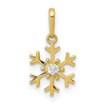 Load image into Gallery viewer, 14K Yellow Gold Polished CZ Snowflake Charm
