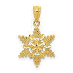 Load image into Gallery viewer, 14K Yellow Gold Diamond-cut Polished Snowflake Pendant
