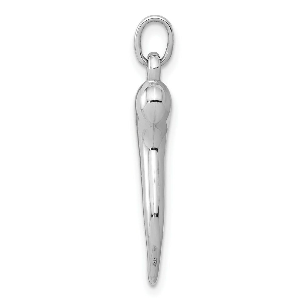 14k White Gold Italian Horn Charm