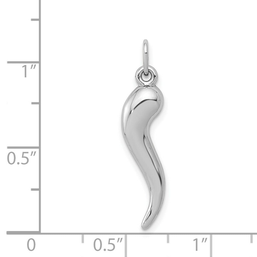 14k White Gold Italian Horn Charm