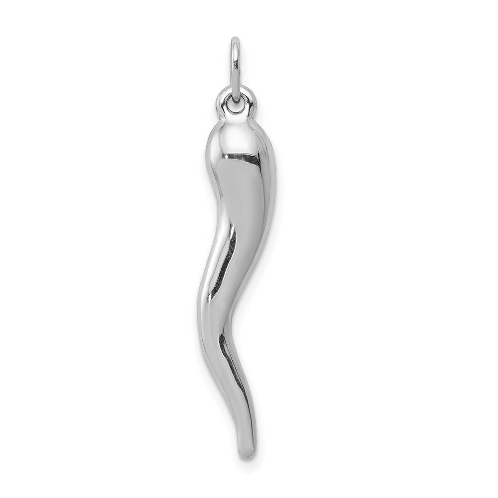 14k White Gold Italian Horn Charm