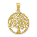 Load image into Gallery viewer, 14k Yellow Gold Polished Tree Of Life in Round Pendant
