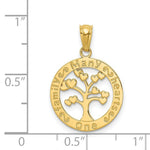 Load image into Gallery viewer, 14K Yellow Gold Polished One Family Many Hearts Tree of Life Pendant
