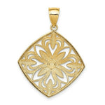 Load image into Gallery viewer, 14k Two-tone Gold Rhodium Diamond-cut Polished Fancy Square Pendant
