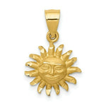Load image into Gallery viewer, 14k Yellow Gold Satin Diamond-cut Sun Pendant
