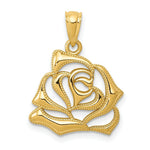 Load image into Gallery viewer, 14k Yellow Gold Polished Open Rose Pendant
