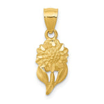 Load image into Gallery viewer, 14K Yellow Gold Satin Diamond-cut Sunflower Pendant
