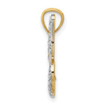 Load image into Gallery viewer, 14K Two-tone Gold with Rhodium Diamond-cut Polished Open Butterfly Pendant
