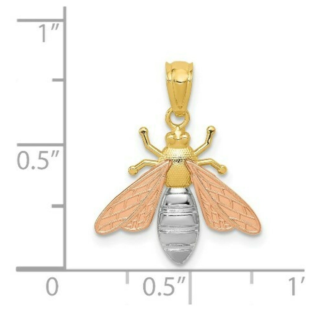 14k Yellow & Rose Gold Polished Bee Pendant