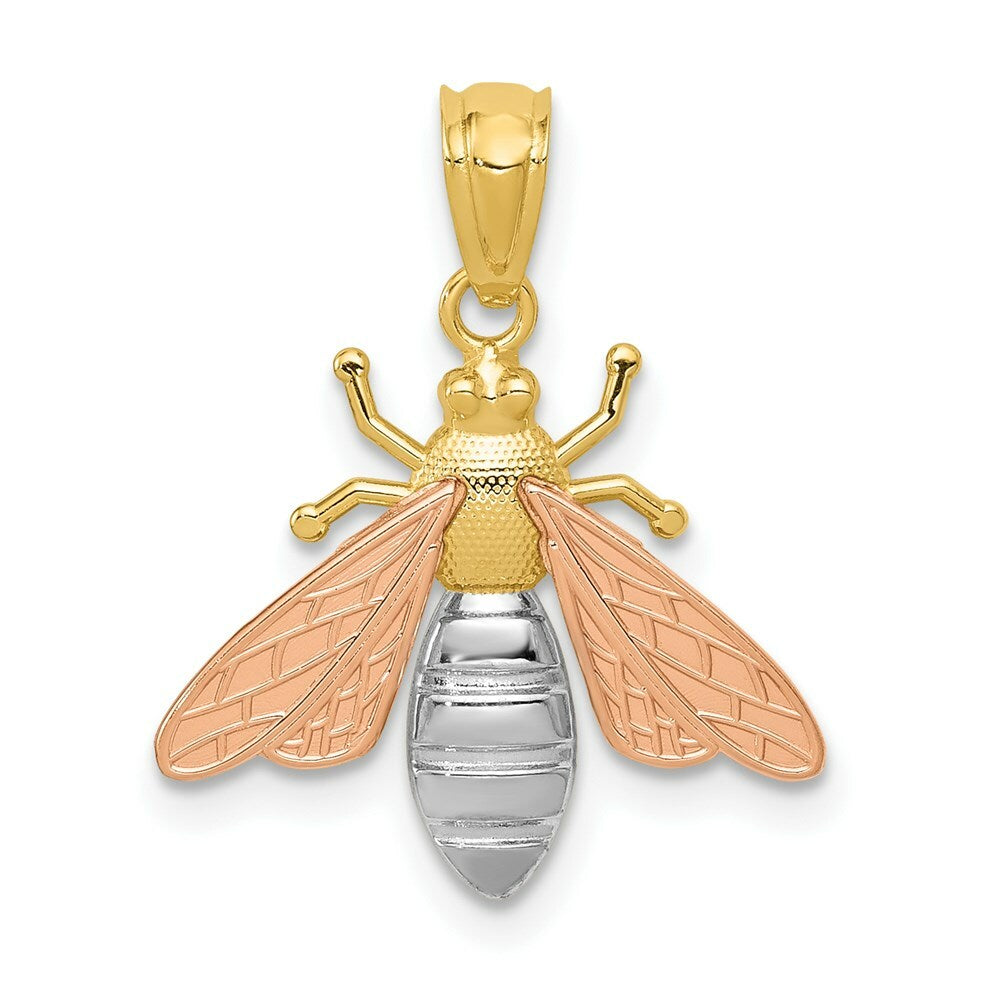 14k Yellow & Rose Gold Polished Bee Pendant