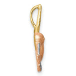 Load image into Gallery viewer, 14K Tri-Color Satin &amp; Diamond-cut Hummingbird Pendant, Chain Slide
