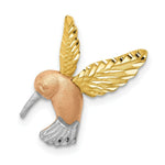 Load image into Gallery viewer, 14K Tri-Color Satin &amp; Diamond-cut Hummingbird Pendant, Chain Slide
