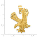 Load image into Gallery viewer, 14k Yellow Gold Satin Diamond-cut Eagle Pendant

