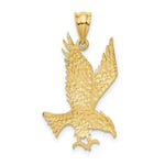 Load image into Gallery viewer, 14k Yellow Gold Polished and Diamond-cut Eagle Pendant

