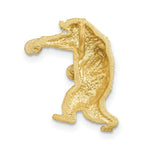 Load image into Gallery viewer, 14K Two-tone Gold with Rhodium Satin Diamond-cut Boxing Bear Chain Slide
