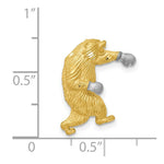 Load image into Gallery viewer, 14K Two-tone Gold with Rhodium Satin Diamond-cut Boxing Bear Chain Slide
