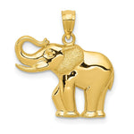 Load image into Gallery viewer, 14k Yellow Gold Polished &amp; Satin Elephant Pendant

