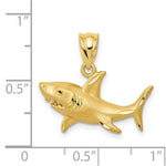 Load image into Gallery viewer, 14k Yellow Gold Satin &amp; Diamond-cut Shark Pendant
