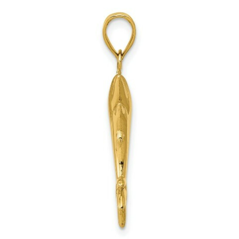 14K Yellow Gold Dolphin Pair Pendant