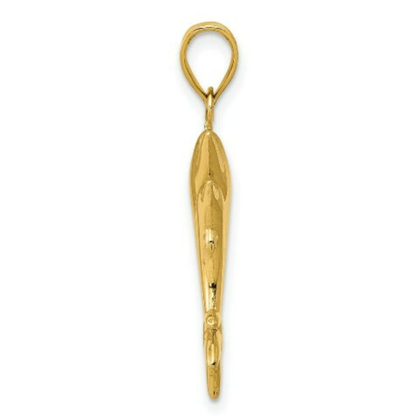 14K Yellow Gold Dolphin Pair Pendant