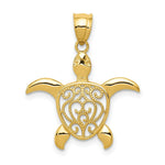 Load image into Gallery viewer, 14K Yellow Gold Polished Filigree Sea Turtle Pendant
