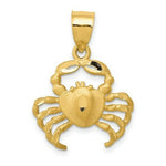 Load image into Gallery viewer, 14k Yellow Gold Satin Diamond-cut Crab Pendant
