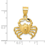 Load image into Gallery viewer, 14k Yellow Gold Satin Diamond-cut Crab Pendant
