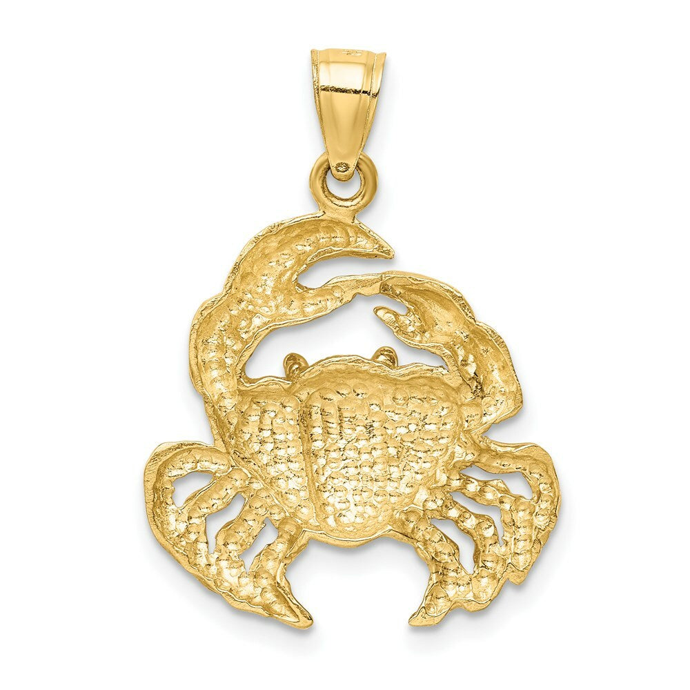14k Yellow Gold Polished Crab Pendant