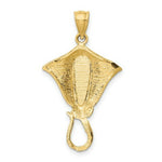 Load image into Gallery viewer, 14k Yellow Gold Polished w/Created Blue Opal Stingray Pendant
